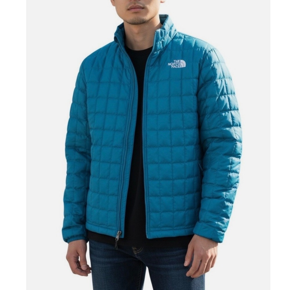 THE NORTH FACE Mens Thermal Insulated Jacket Digital Steel Blue Travel XXL NWT